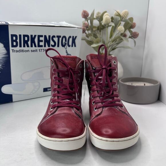 Birkenstock Bartlett Goat Leather High Top Shoes Red 450351 Women 5/EU 36 NWB - Picture 4 of 10
